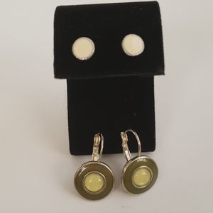 Vintage Set of Stud and Dangling Enamel Earrings